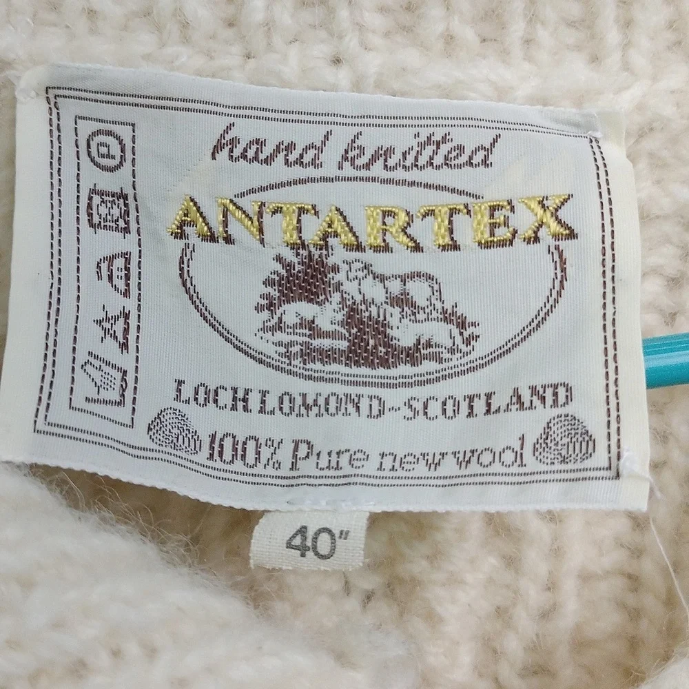 Antartex Woll Cream Cable Knit Cardigan - Picture 5 of 7